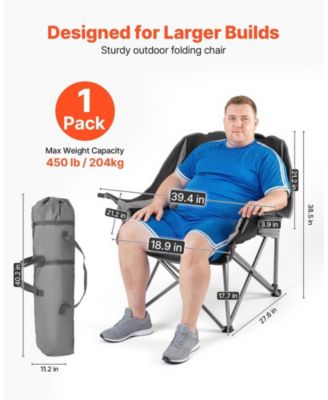 Oversized Padded Camping Chair 450 lbs with Dual Cup Holders