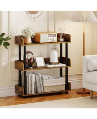 3-Tier Bookshelf with Anti-Tipping Kit and Industrial Storage Unit for Living Room