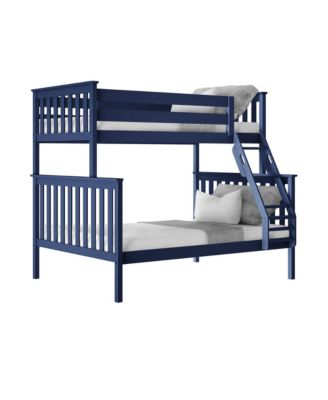 Bunk Bed Twin over Full Size, Solid Wood Bunk Beds with Ladder for Kids