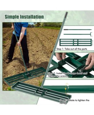 Heavy Duty Lawn Leveling Rake in for Soil