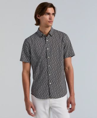 Men's Slim-Fit Wave Print Shirt