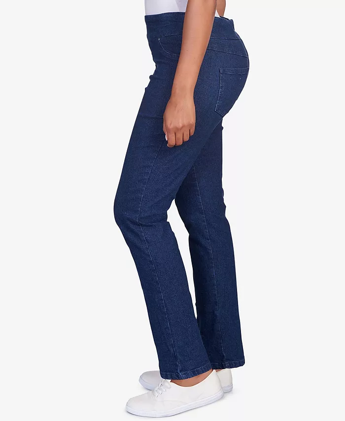 Petite Mid-Rise Pull-On Straight Extra Stretch Denim Pant - thumbnail 7