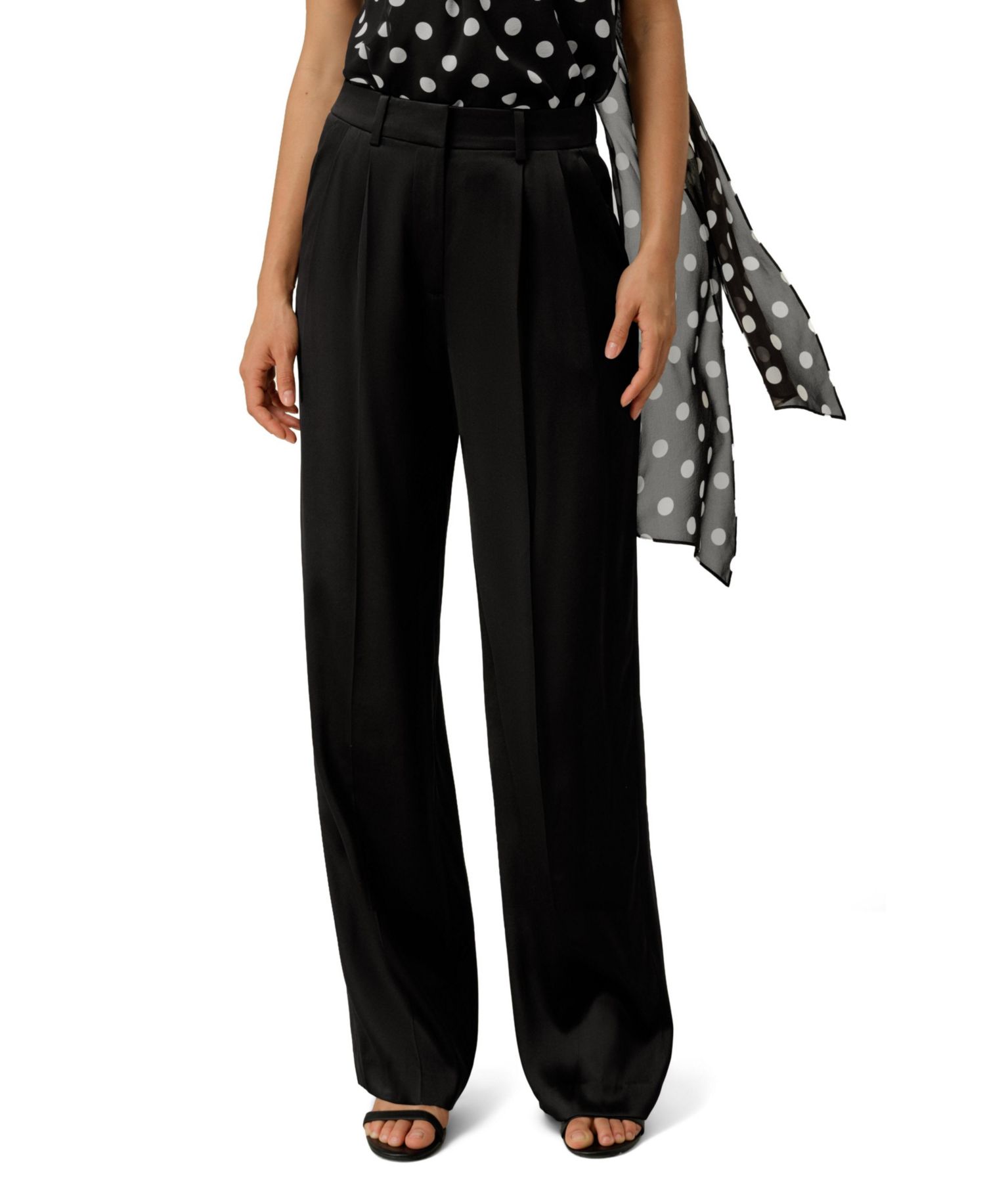 Women's Double Faced Charmeuse Silk Straight Leg Pants