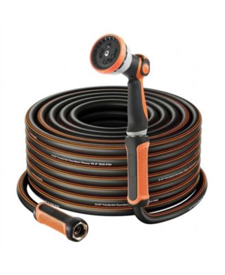 Garden Hose, 200 ft 5/8", Heavy Duty Hose with 10 Mode Nozzle for Gardening