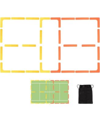 Court Lines Marker Kit Anti-Slip and Wind-Resistant Throw Down Markers, Pickleball Net Court for Outdoor Indoor Court
