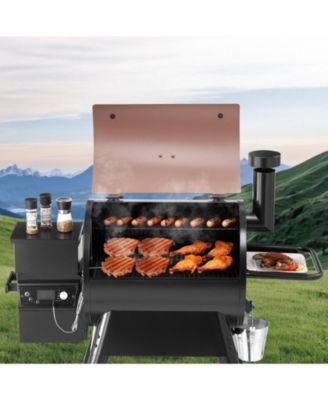 Wood Pellet Grill Smoker, 8-in-1 Outdoor BBQ, 575 Sq. In. Cooking Area, LCD Controller, Meat Probe, 500degree(s)F Max