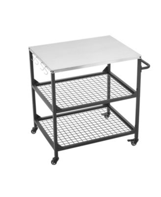Stainless Steel Outdoor Grill Cart  with Mesh Shelves