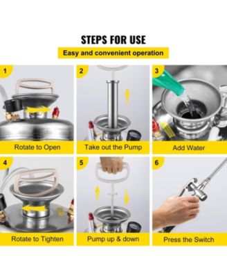 3.5Gal Stainless Steel Sprayer, 20" Wand, Adjustable Nozzle for Gardening