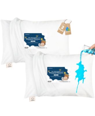 2-Pack Waterproof Toddler Pillowcases for 13x18 Pillow, Soft Waterproof Kids Pillow Protector Cover for Sleeping, Durable