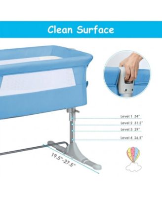 Portable Baby Bedside Bassinet Sleeper with 4 Adjustable Heights