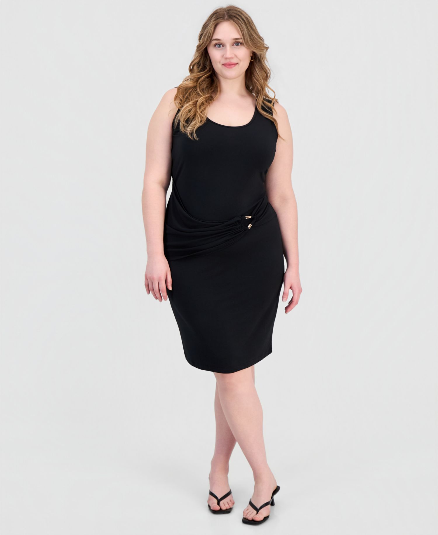 Trendy Plus Size Sash-Belt Bodycon Dress