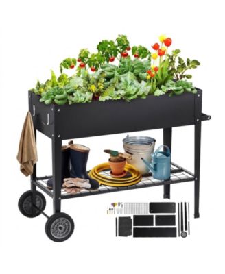42.5 x 19.5 x 31.5 in Galvanized Metal Raised Planter Box