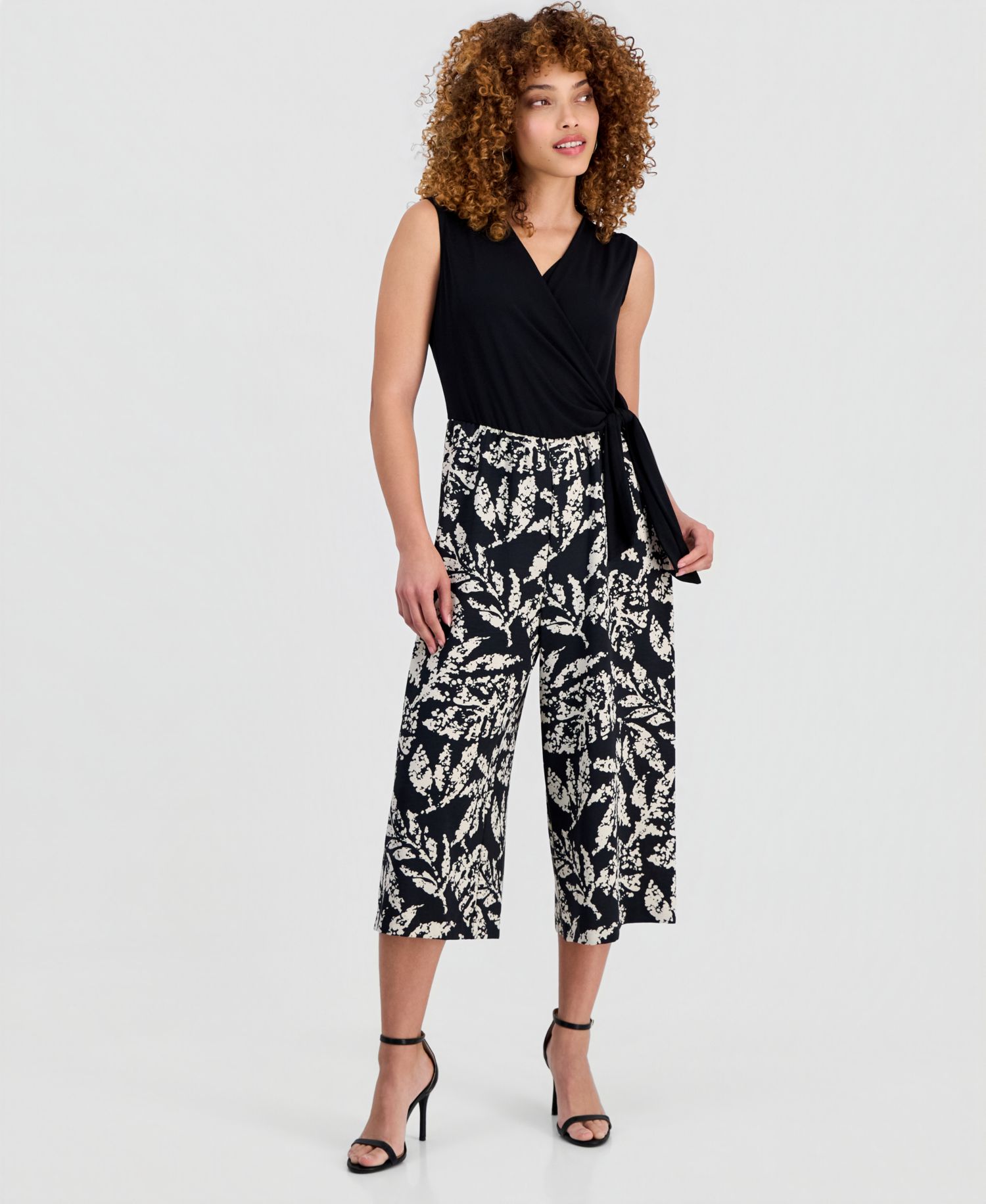 Petite Colorblocked Cropped Jumpsuit