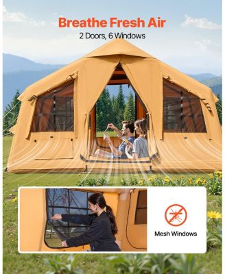 8 to 12 Person Inflatable Glamping Tent with Skylights
