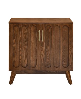Modern Fluted Sideboard Cabinet with Adjustable Shelves & Solid Wood Legs, Buffet Cabinet with Storage