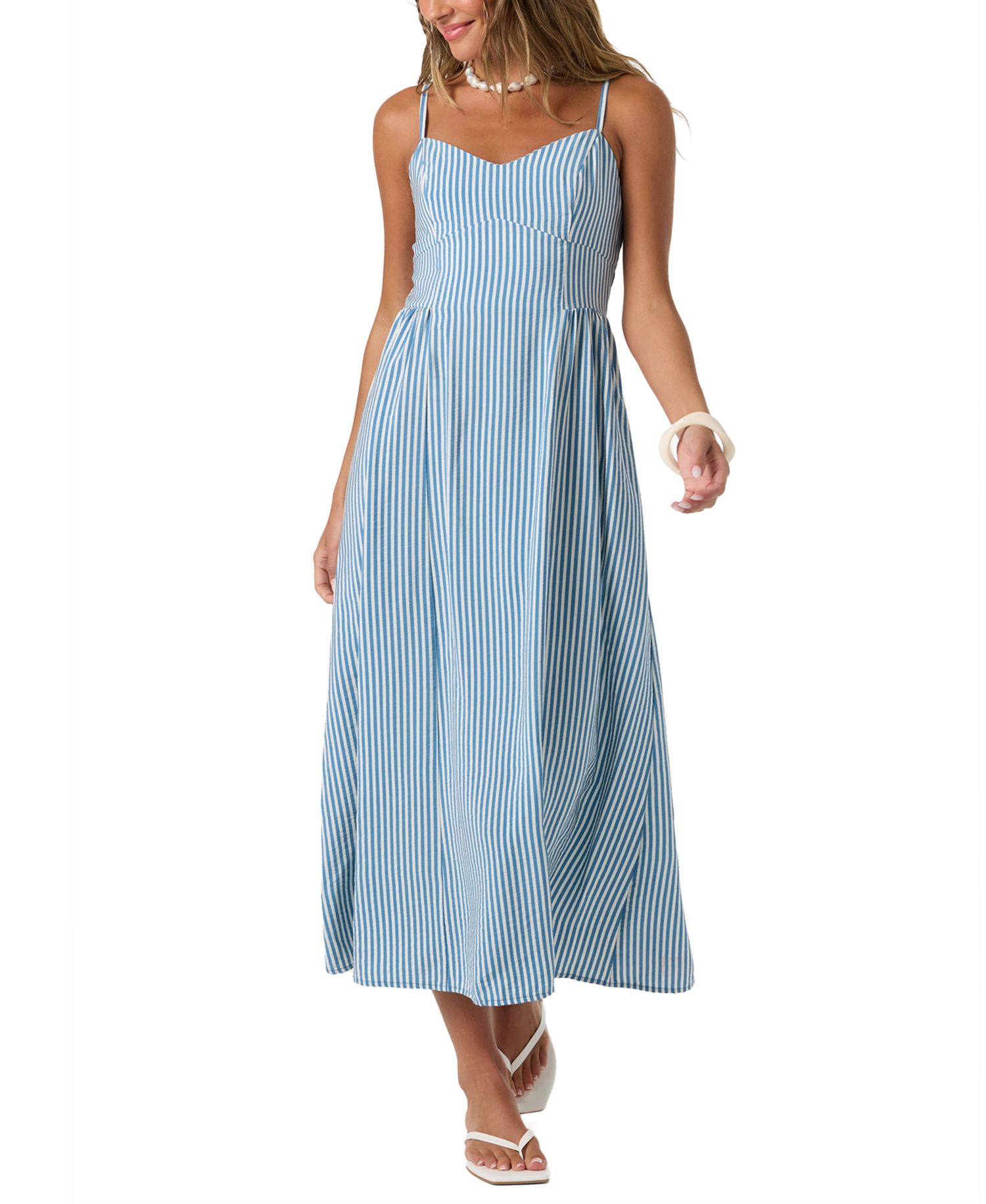 Women's Linden Stripe Sweetheart Neck Dress