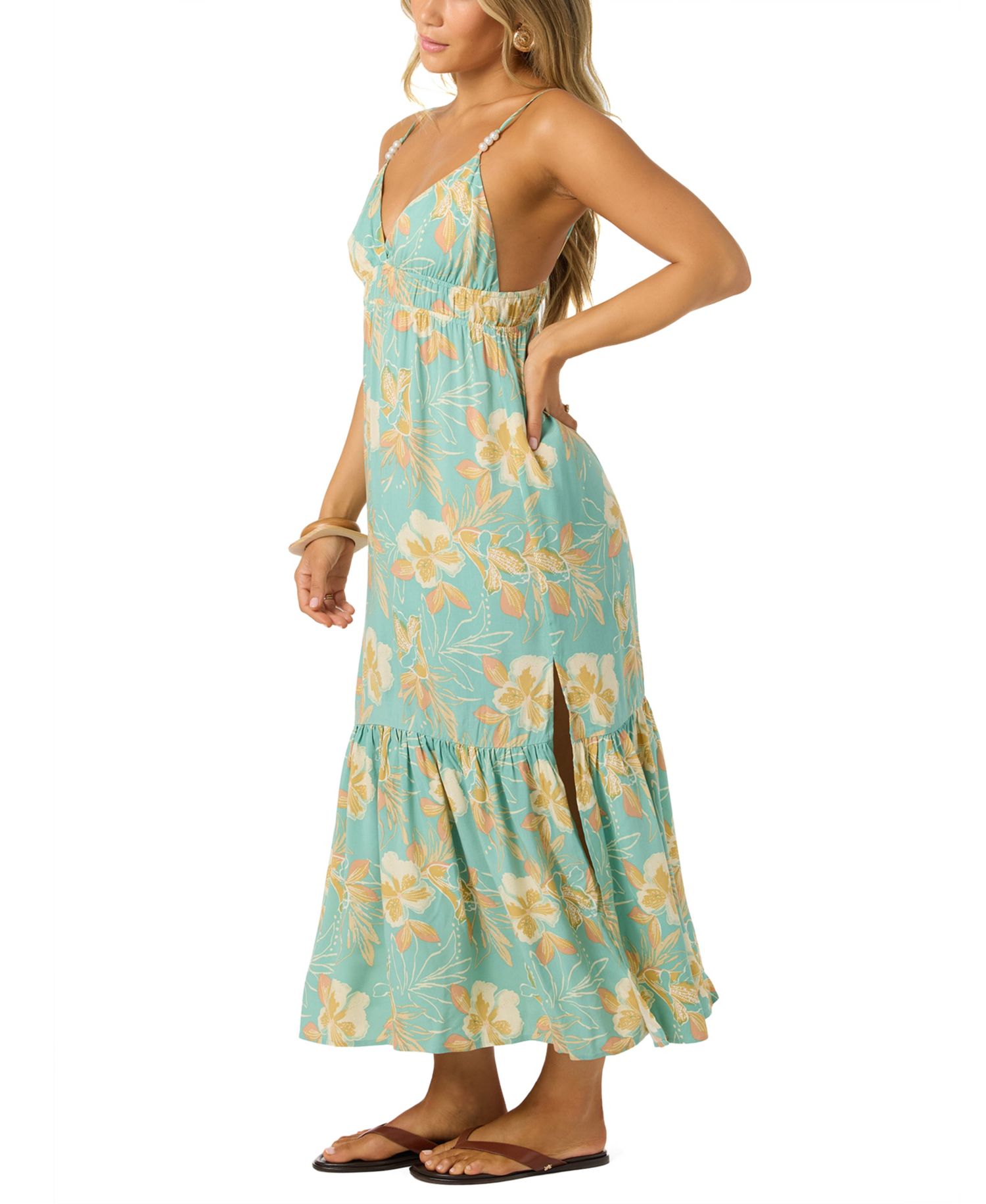 Women's Viscose Julez Tiki Printed Midi Dress