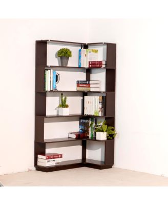 90cm Freestanding Corner Bookshelf with Anti-Tip Device