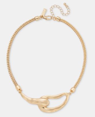 Textured Link Collar Necklace, 16" + 3" extender