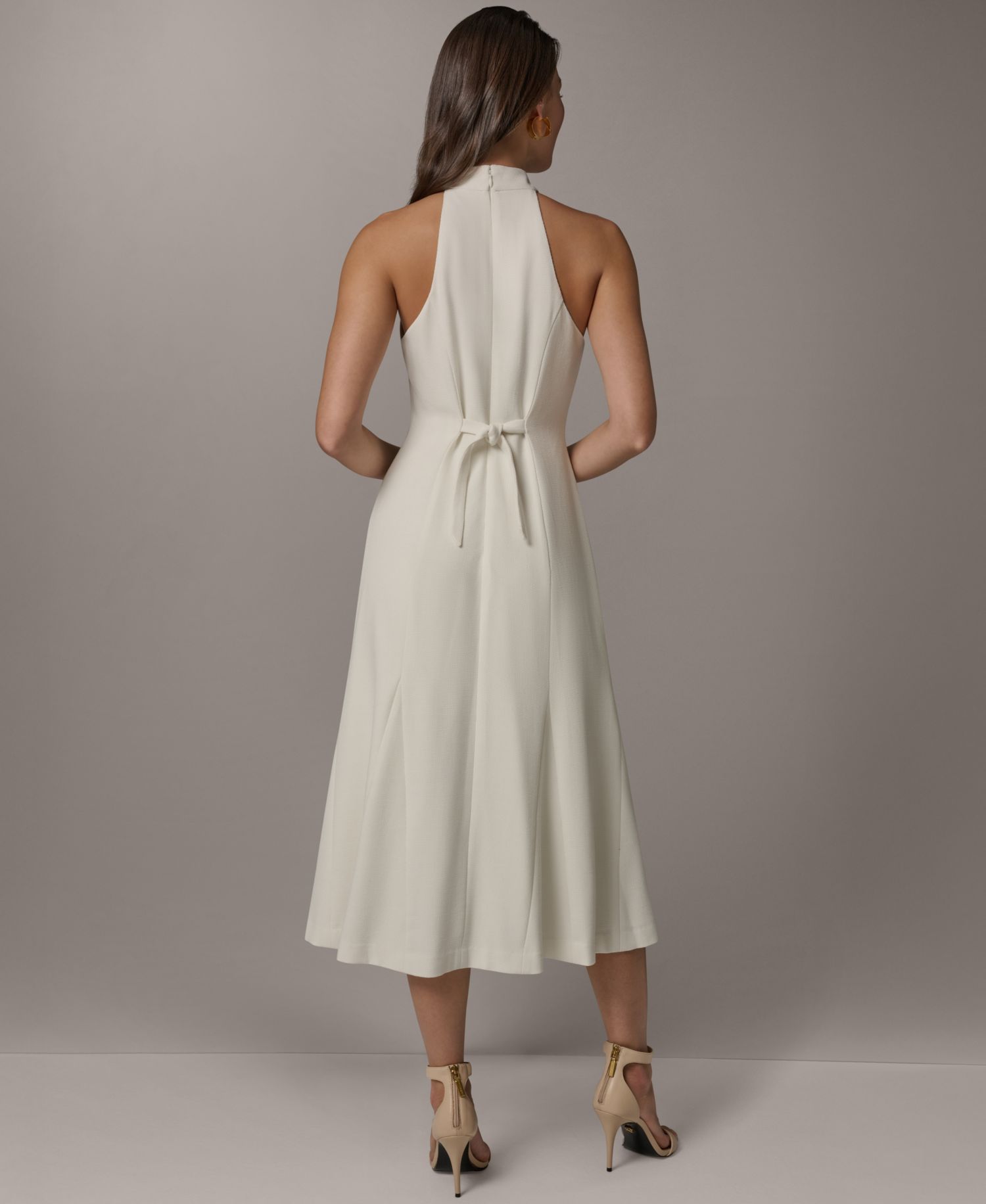 Women's Halter A-Line Sleeveless Midi Dress