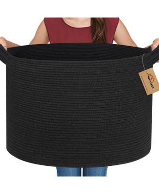 Rope Blanket Basket Storage Bin Organizer Wicker Box 88L Gift Basket