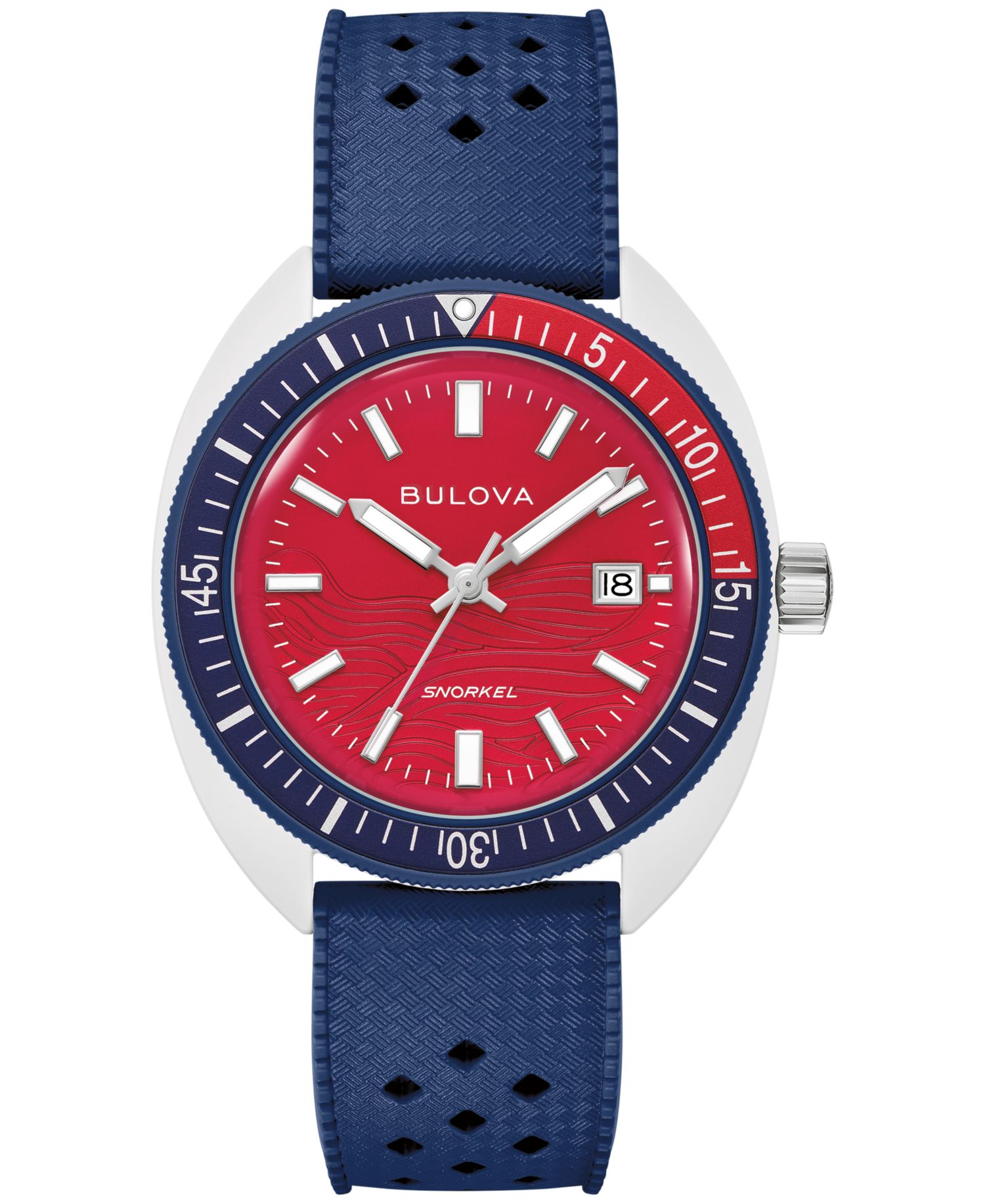 Men's Limited Edition Performance Snorkel "Sail 4th" Blue Rubber Watch 41mm