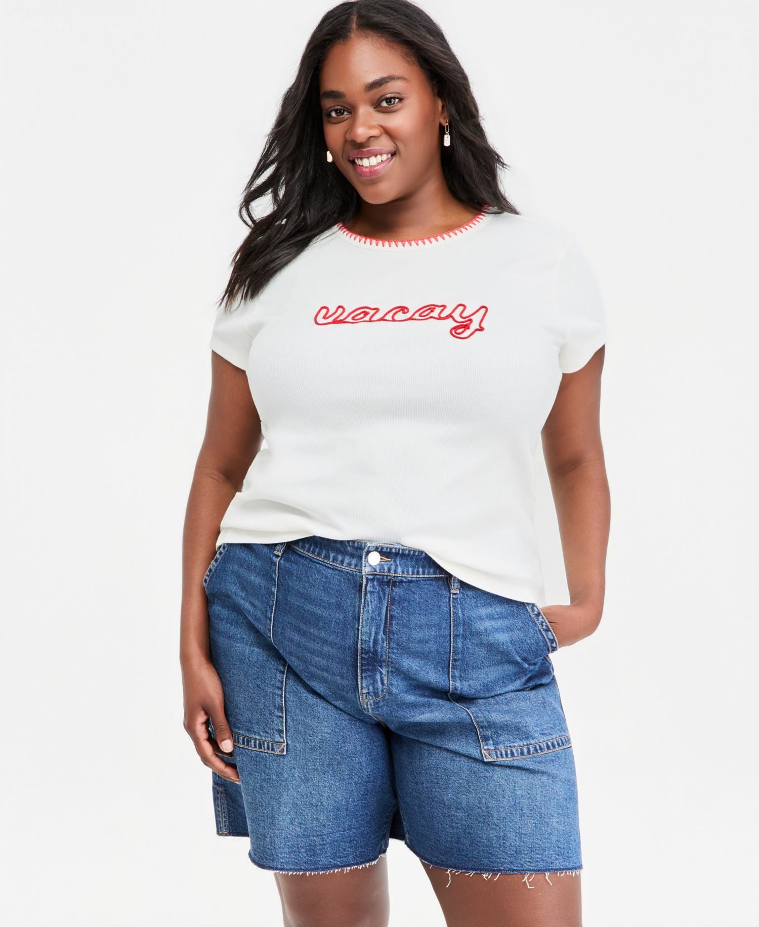 Plus Short-Sleeve Vacay Graphic T-Shirt