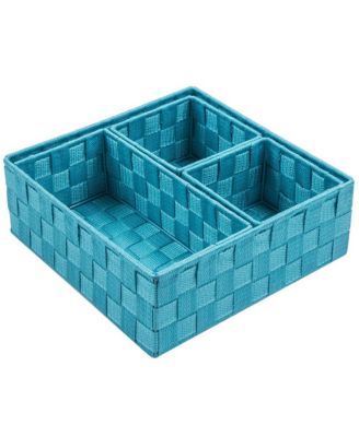 4-piece Woven Storage Baskets Cube Bin Organizer Drawer Gift Basket
