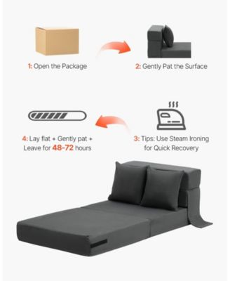 3-in-1 Convertible Folding Sofa Bed with 25D Memory Foam and Washable Cover