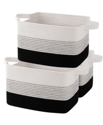 3PC Woven Cotton Rope Storage Baskets Bathroom Toys Towel Organizer Gift Basket