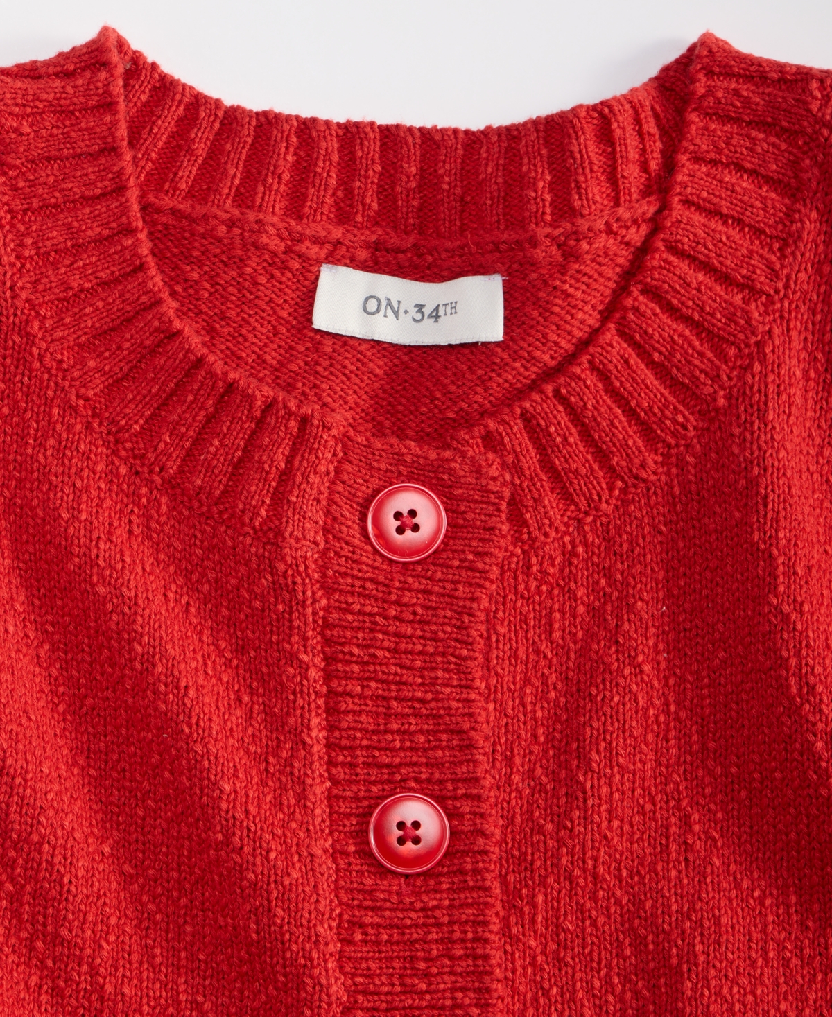 On 34th Women's Crewneck Short-Sleeve Textured Button-Front Cardigan, Macy's Exclusive