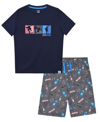 Boys' 6-18 Skate Print T-Shirt and Shorts, 2-Piece Set