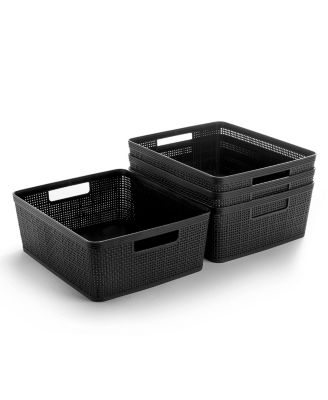 Woven Plastic Basket Home Storage Organization Jute Design Gift Basket