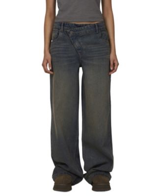 Women's Baggy Vintage Wash Denim Jeans