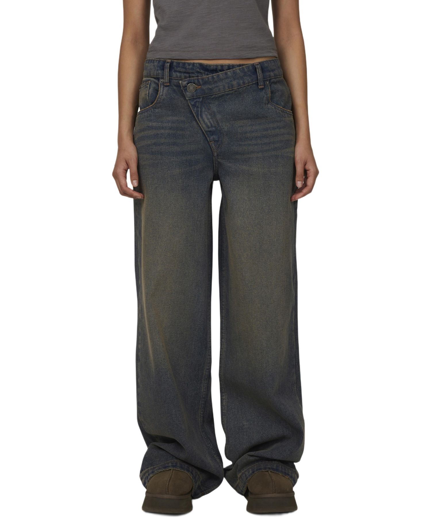 Women's Baggy Vintage Wash Denim Jeans