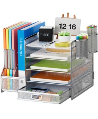 Desk Organizer File Holder 5-Tier Letter Tray Pen Mesh Storage