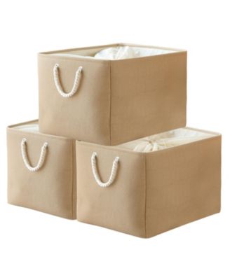 3pack Storage Bins Canvas Basket Organizer with Handles Gift Basket