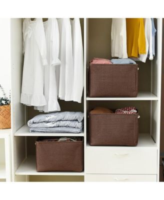 3pack Storage Bins Canvas Basket Organizer with Handles Gift Basket