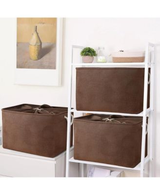 3pack Storage Bins Canvas Basket Organizer with Handles Gift Basket
