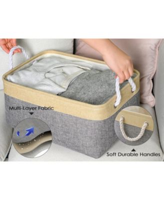 3pack Storage Bins Canvas Basket Organizer with Handles Gift Basket