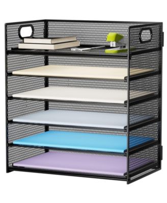 6 Tier Mesh Desk File Sorter With Handle