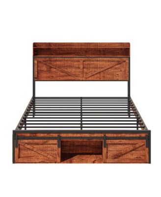 Bed Frame with Storage Headboard