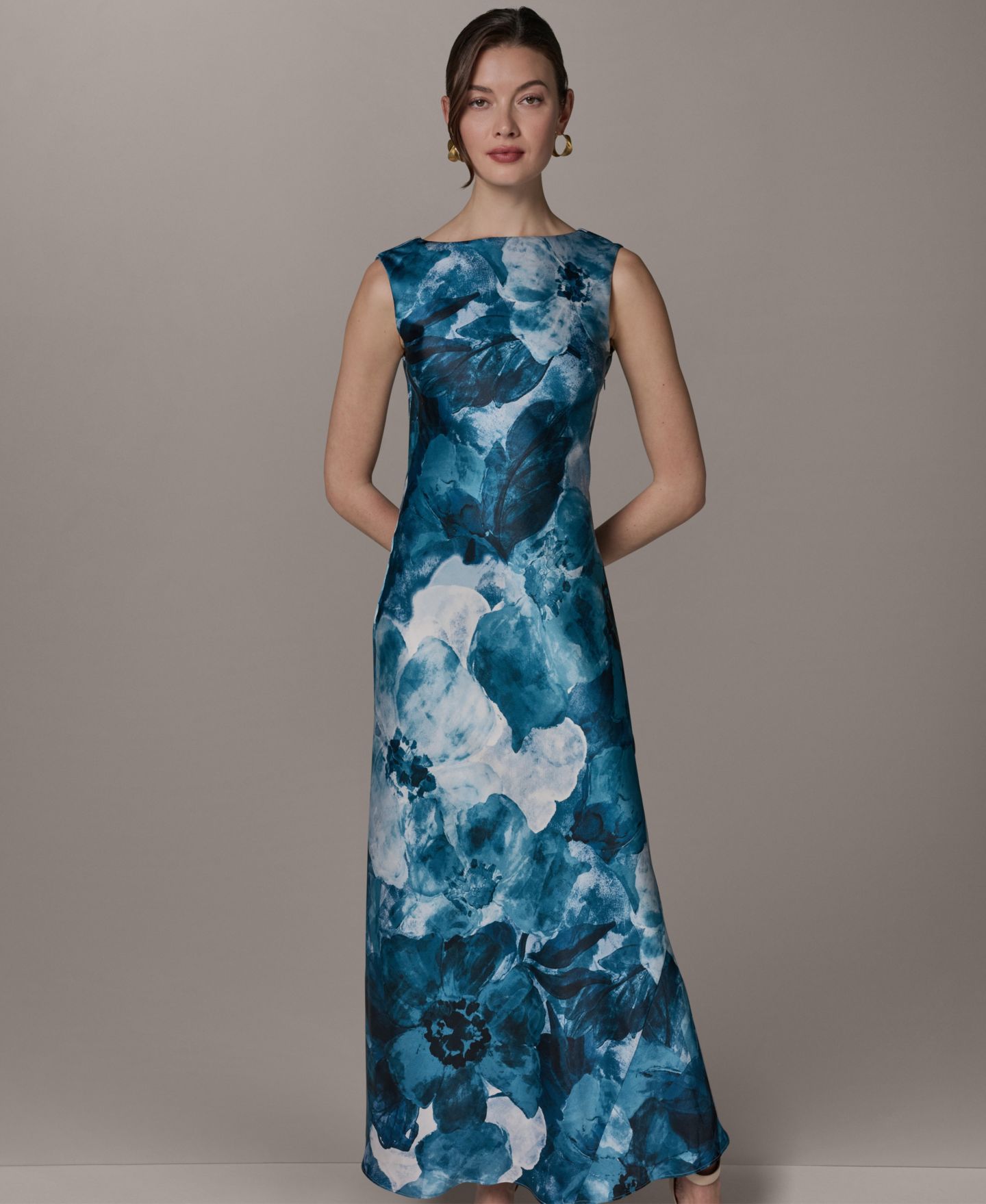 Женское платье Donna Karan New York Boat Neck Maxi Sleeveless Printed, цвет: Разноцветный — фото 4