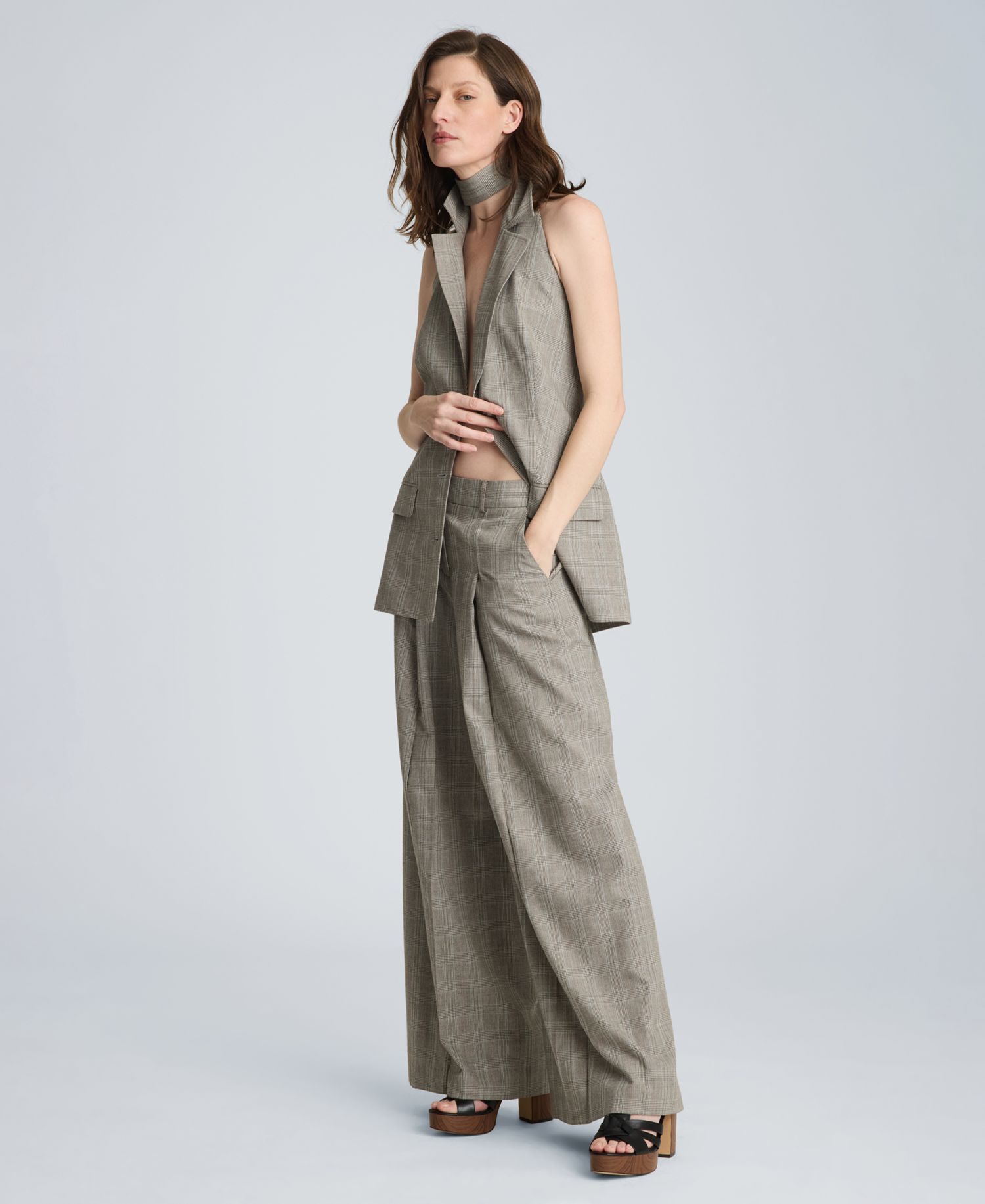 Women's High-Rise Pleated Wide-Leg Pants