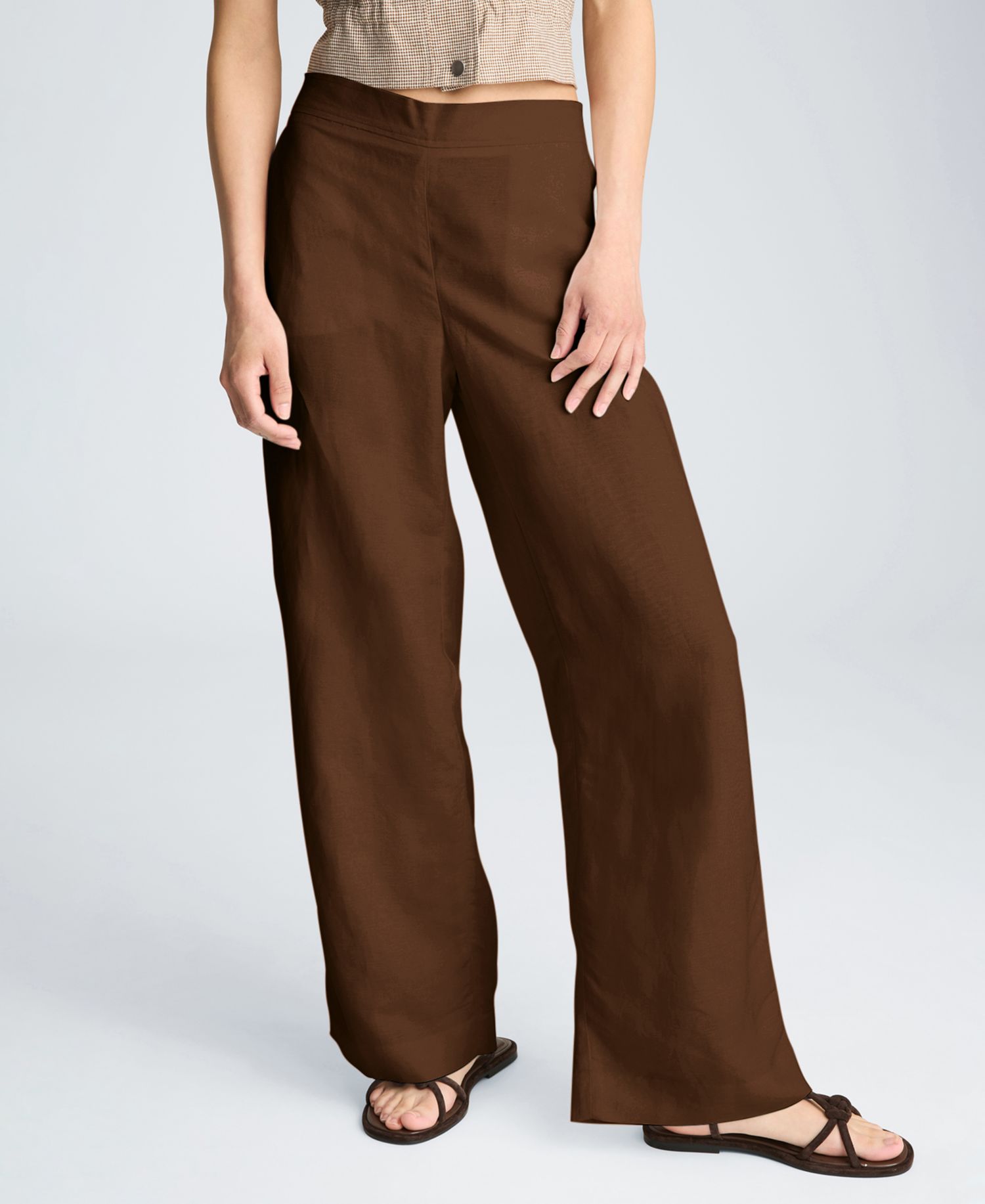 Women's Pull-On Linen Wide-Leg Pants