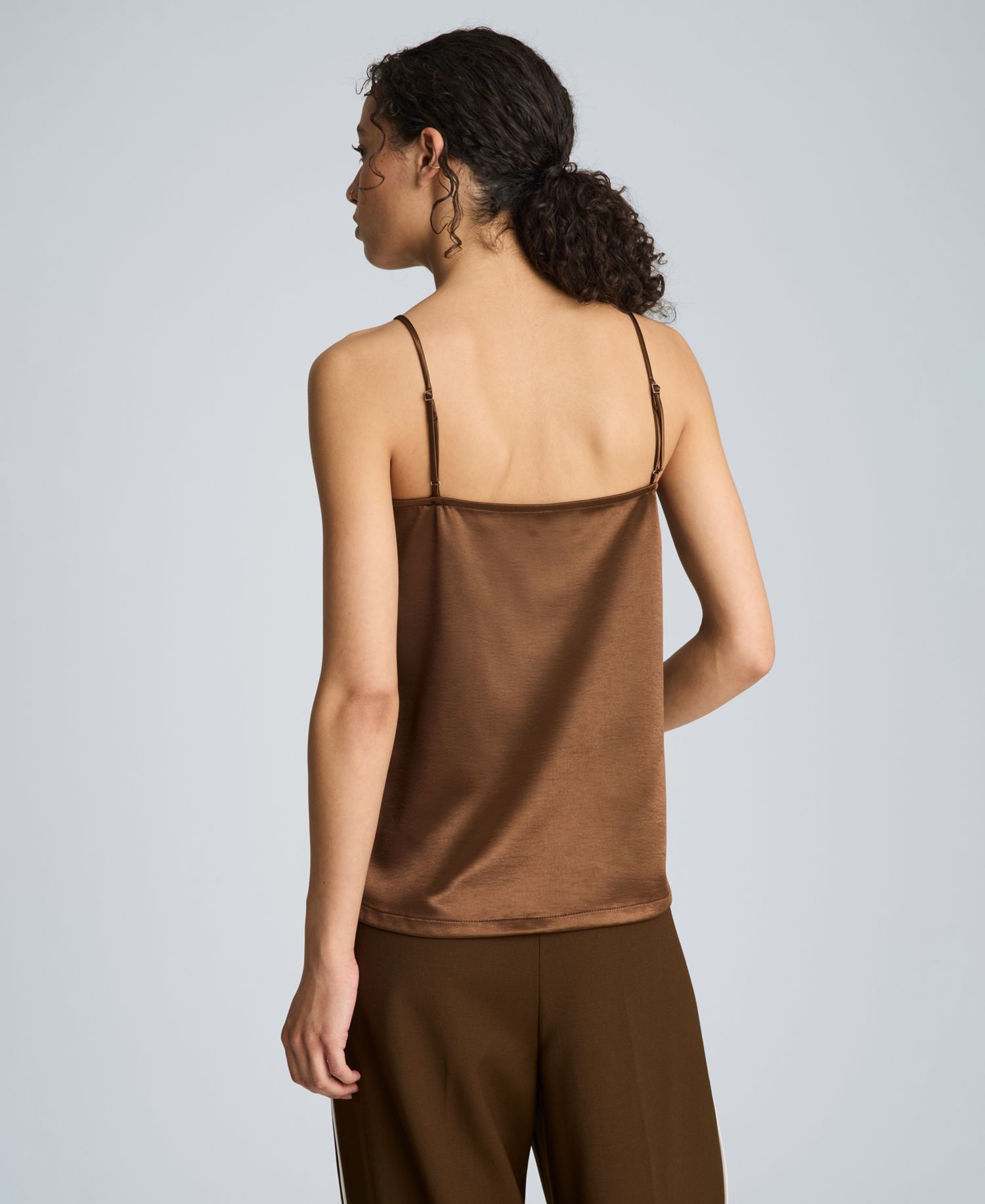 Women's Satin Camisole with Lace Side Seams