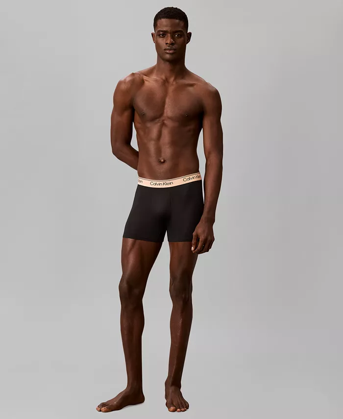 Men's Microfiber Stretch Boxer Briefs Underwear, 4-Pack - thumbnail 2