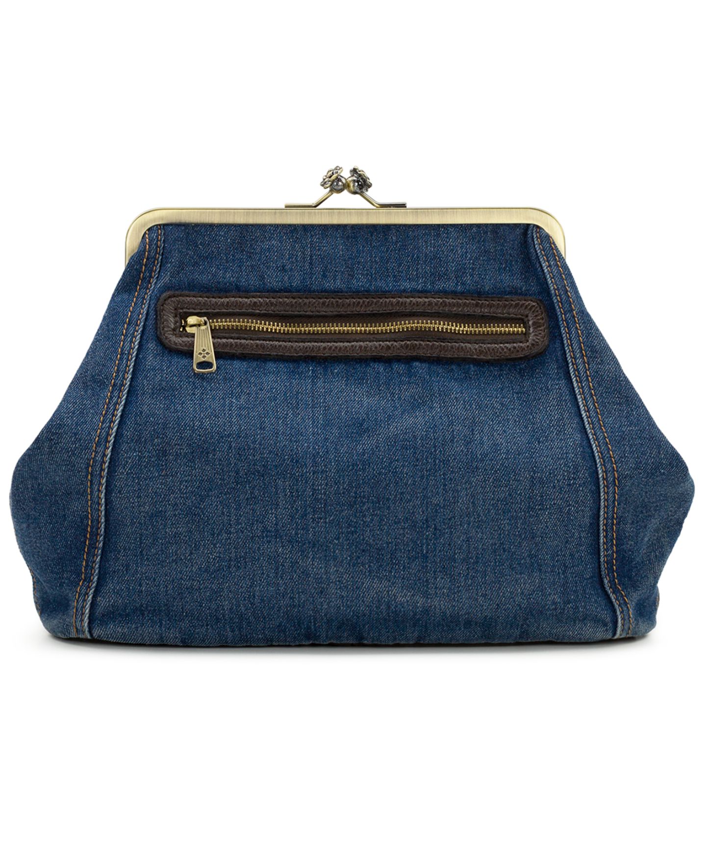 Женский клатч Patricia Nash Vivienne Medium Denim Frame Clutch, цвет: Тёмный джинсовый — фото 4