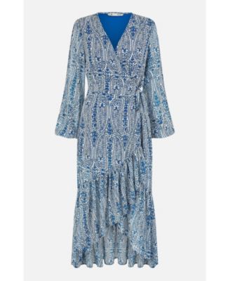 Women's Paisley Dipped Hemline Midi Dress