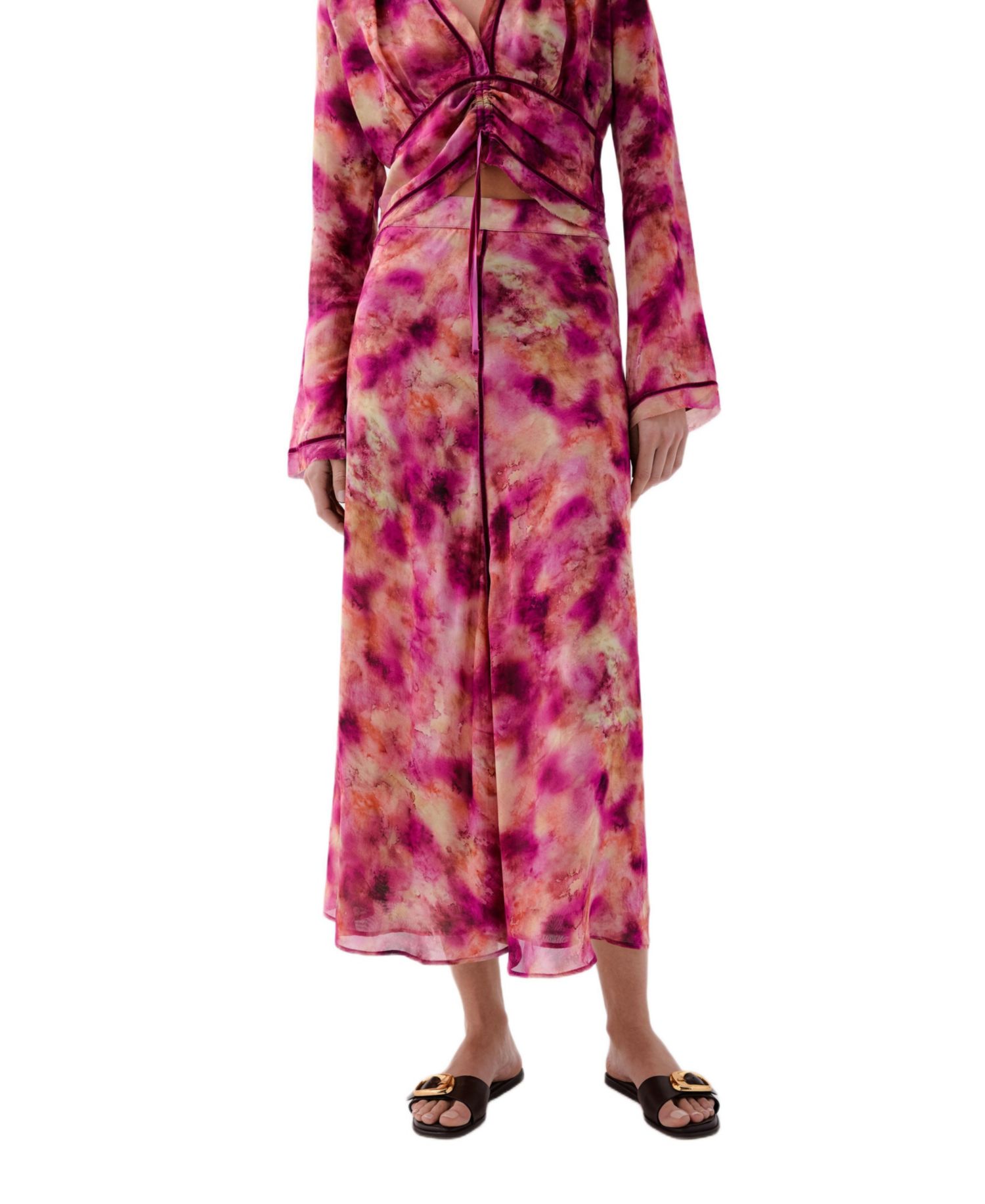 Women's Tie Velvet Print Skirt